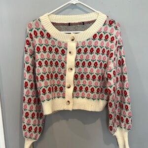 Floral knit cardigan